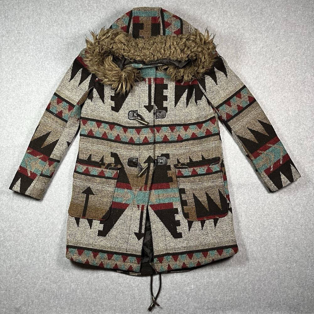 Forever 21 Aztec Print Jacket Women's Size Small Multicolor Wool Aztec Western